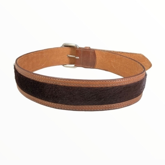 ESPRIT Caramel Brown Faux Leather Faux Calf-Hair Adjustable Silver Buckle Belt main image 13